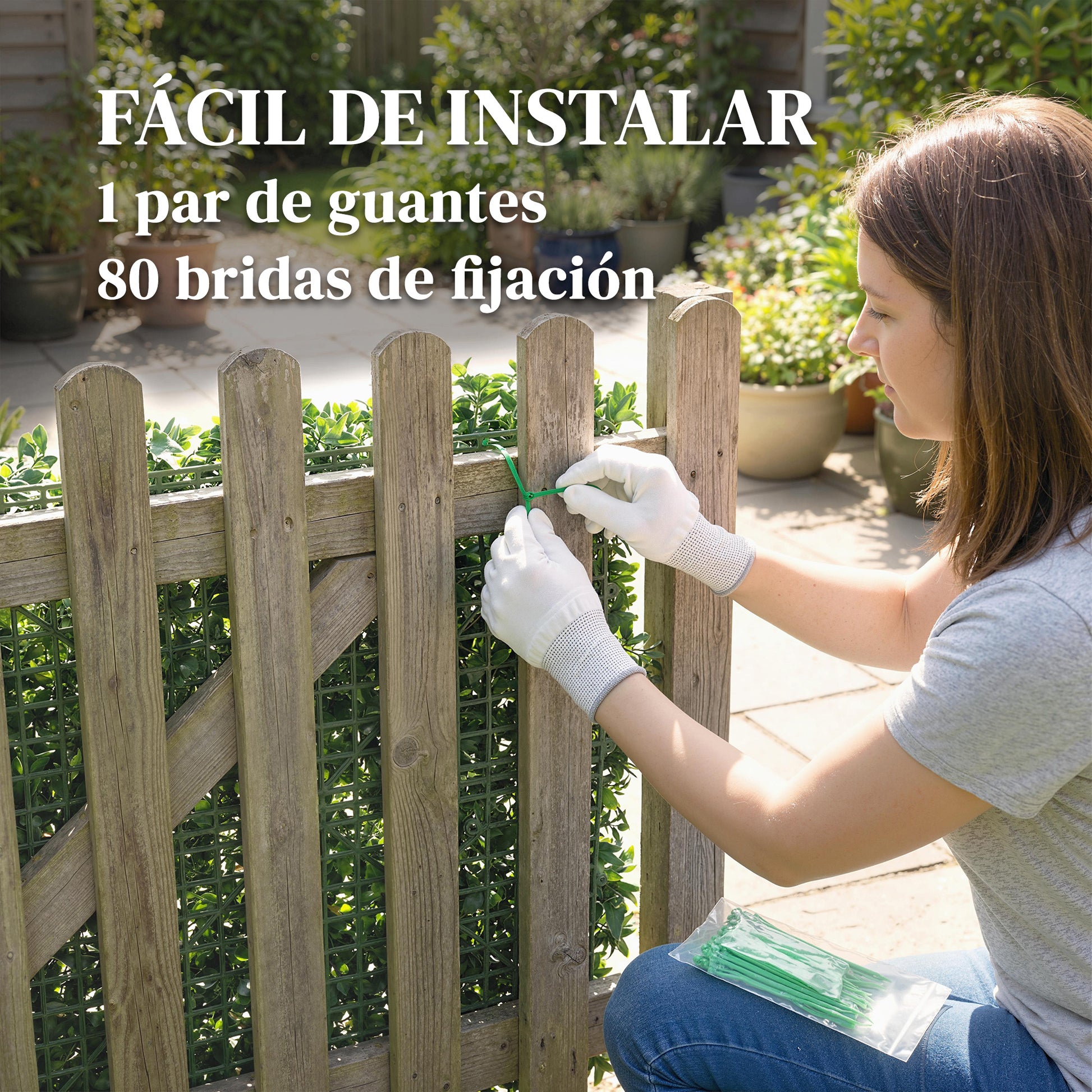 Outsunny Set De 6 Setos Artificiales Ocultación Jardín 50x50 Cm Anti-uv Verde_5