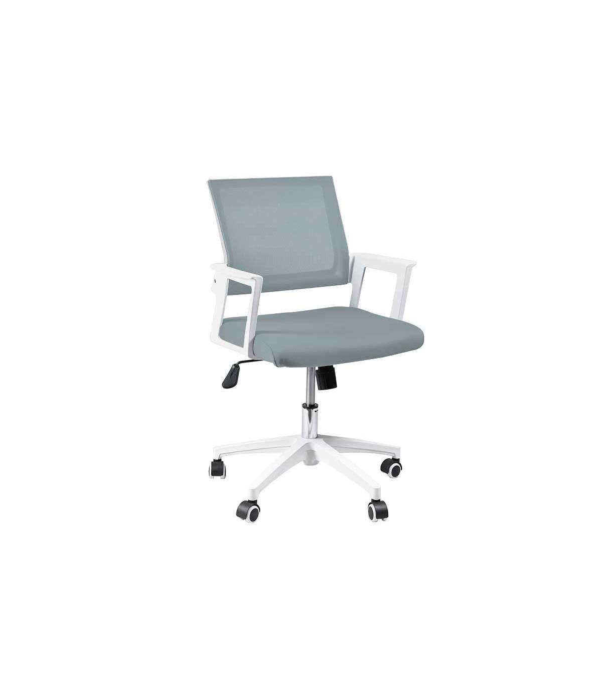 Silla Despacho Giratoria Elevable Gris, 58cm(ancho) 83/93cm(altura) 64cm(fondo)._0