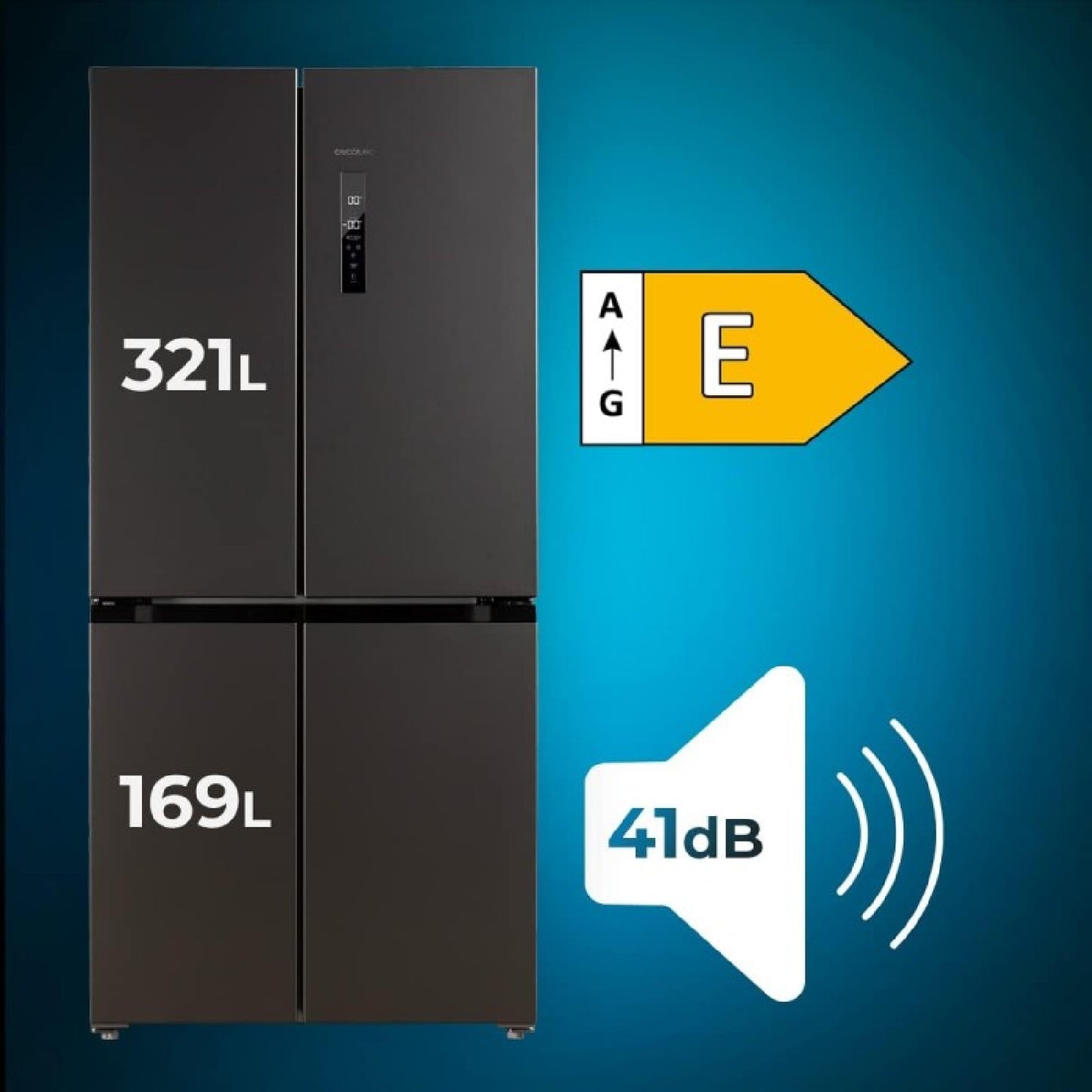 Cecotec Frigorífico 4 Puertas Bolero Coolmarket 4d 490 Dark E_2
