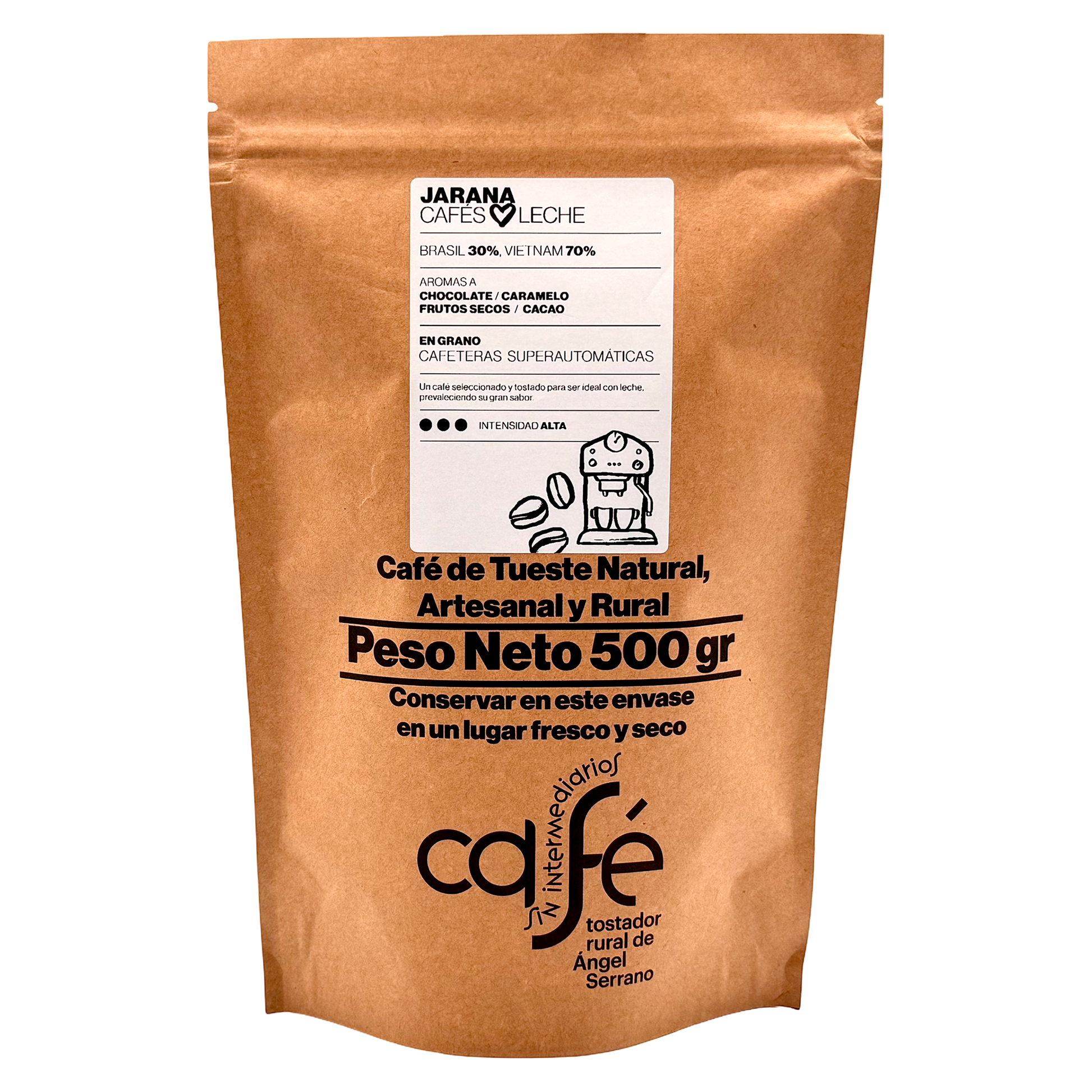 Cafe Sin Intermediarios Café Vietnam Jarana En Grano Para Superautomática 500 G_0