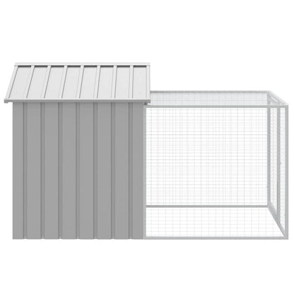 Vidaxl Jaula Para Gallinas Con Corral, Gris Claro, 117 X 201 X 123 Cm, Acero Galvanizado_3