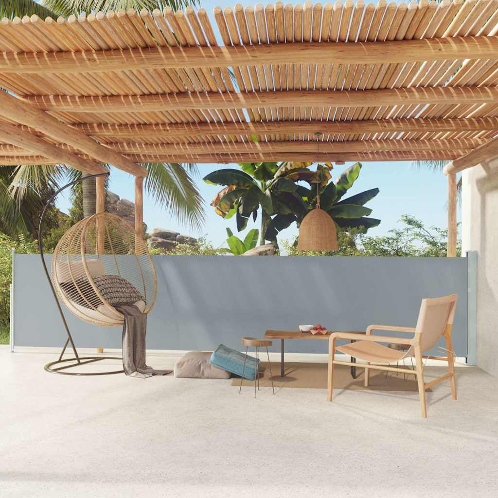 Vidaxl Toldo Lateral Retráctil De Jardín Gris 117x600 Cm_1