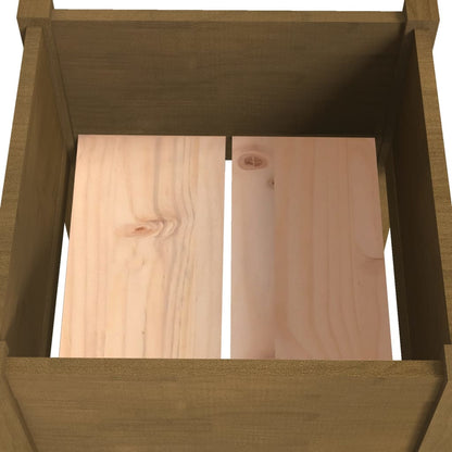 Jardinera De Madera Maciza De Pino Marrón Miel 40x40x70 Cm_4