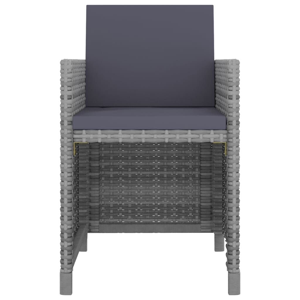 Vidaxl Set De Comedor De Jardín 5 Pzas Y Cojines Ratán Sintético Gris_3
