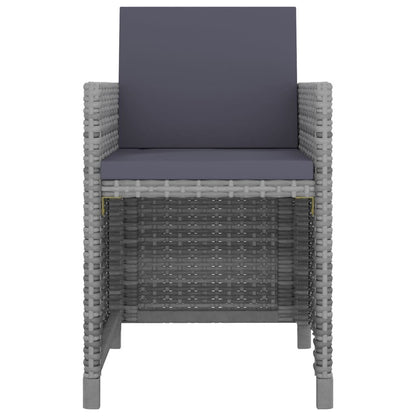 Vidaxl Set De Comedor De Jardín 5 Pzas Y Cojines Ratán Sintético Gris_3