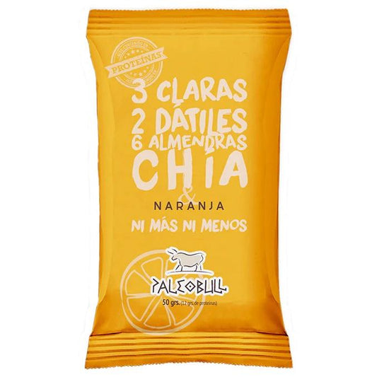 Barrita energética dátiles, almendras, Chia y naranja PaleoBull, 50 g