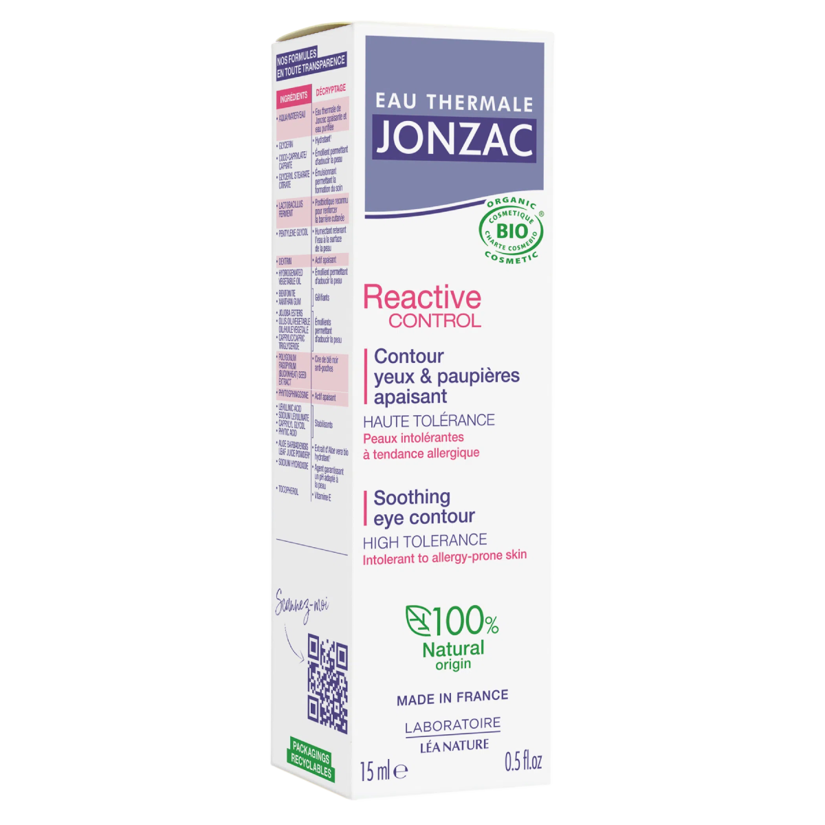 Contorno de Ojos Calmante Reactive Control Eau Thermale Jonzac 15 ml