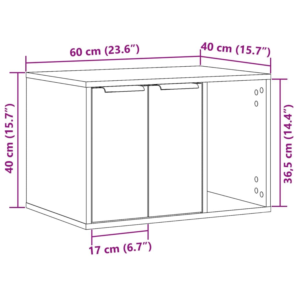 Vidaxl Mueble Arenero Para Gatos Madera Gris Hormigón 60x40x40 Cm_2