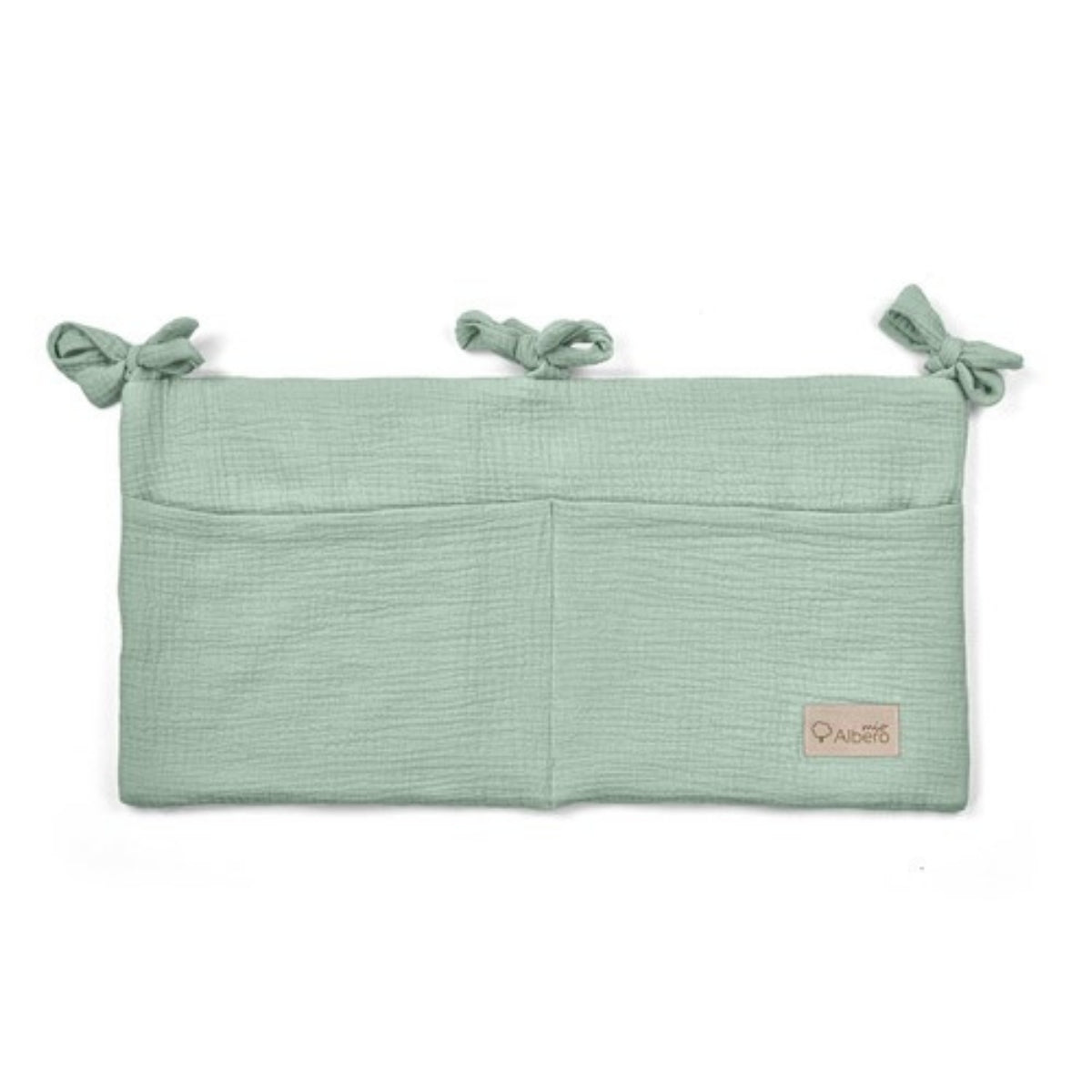 Organizador De Cuna Con Compartimentos Muselina Salvia