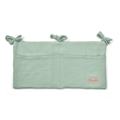 Organizador De Cuna Con Compartimentos Muselina Salvia