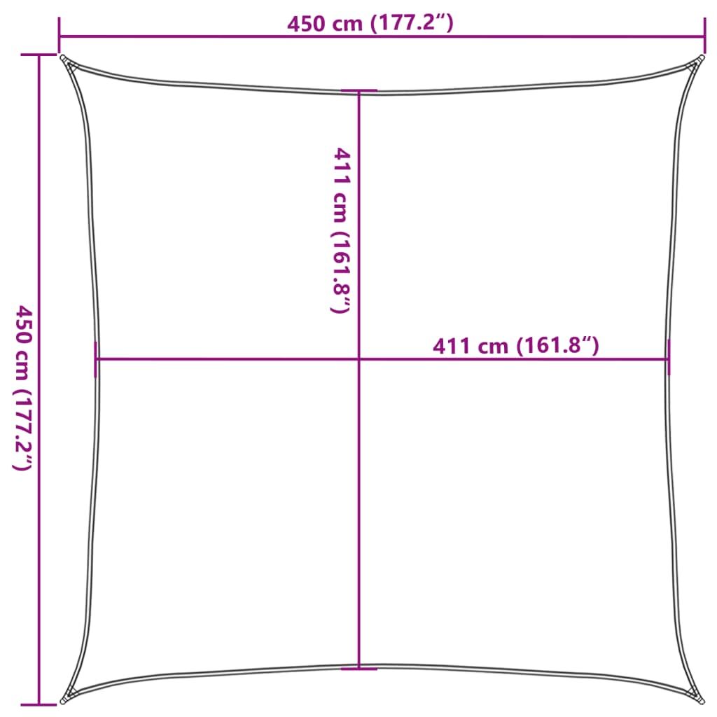 Vidaxl Toldo De Vela Poliéster Oxford 100% Arena 4,5x4,5 M_2