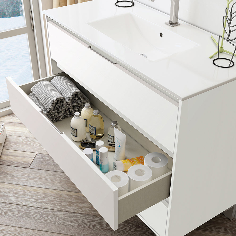 Mueble Baño Sandra - Blanco - 3 Cajones - 100 Cm_0