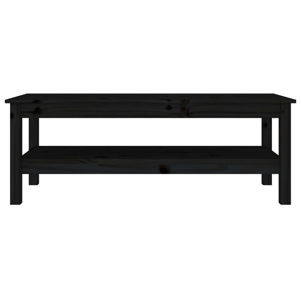 Mesa De Centro De Madera Maciza De Pino Negro 110x50x40 Cm_1