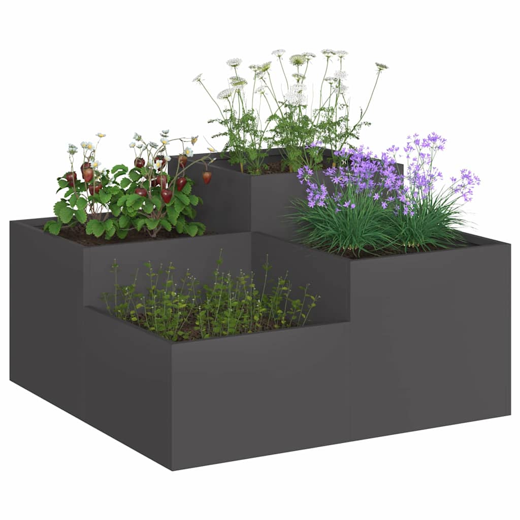 Maceta Para Jardín Negro 100 X 100 X 48 Cm Acero_2