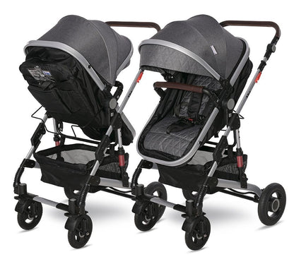 Carrito De Bebé Trío Convertible Alba Premium Steel Grey/black_3