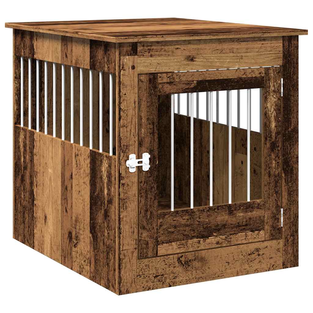 Jaula Para Perros Madera Ingeniería Madera Vieja 64,5x80x71 Cm_0