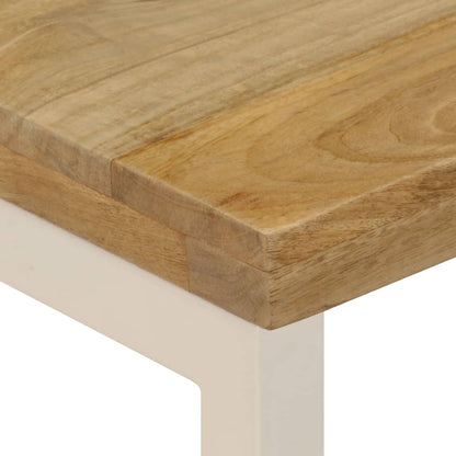 Mesa De Centro Madera Maciza De Mango Y Acero 100x50x35 Cm_4