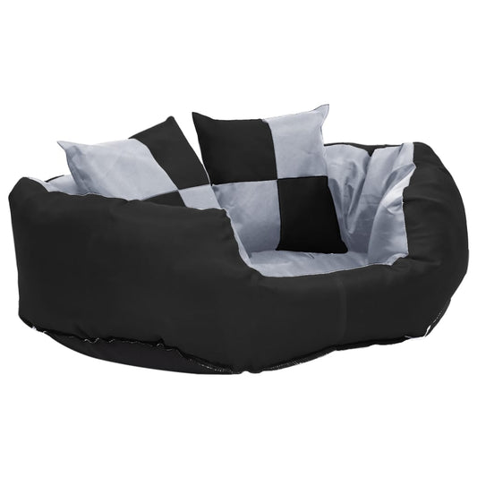 Vidaxl Cojín Para Perro Reversible Y Lavable Gris Y Negro 65x50x20 Cm_0