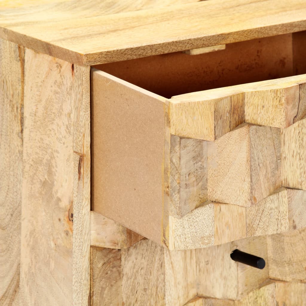 Mesita De Noche De Madera Maciza De Mango 40x30x50 Cm_4