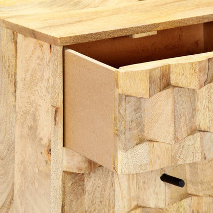Mesita De Noche De Madera Maciza De Mango 40x30x50 Cm_4