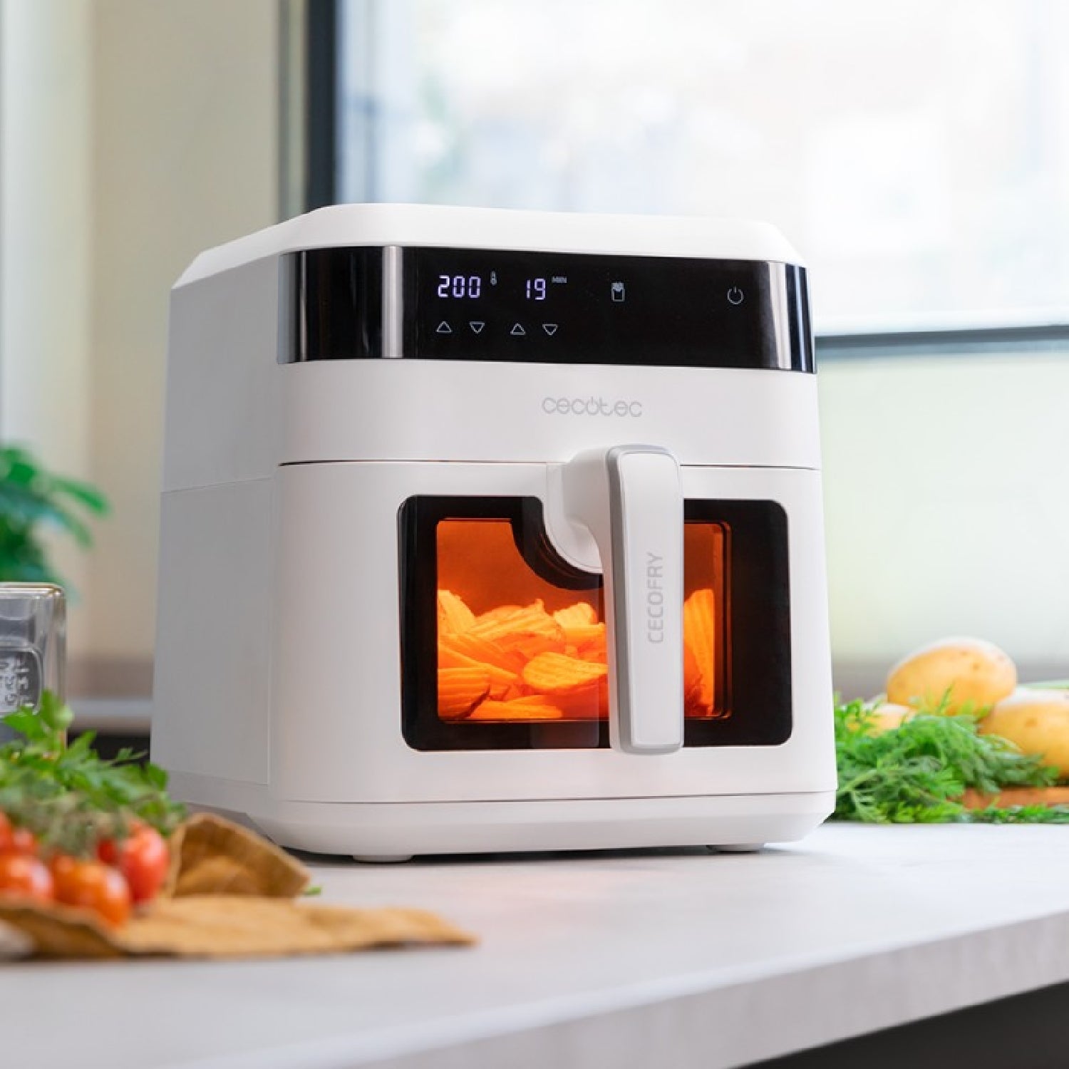 Freidora De Aire Sin Aceite De 6 L Cecofry Experience Window White 6000 Air Fryer. 1300 W, Perfectcook, Temperatura Regulable, Ventana, Panel De Con_1