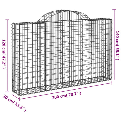 Cestas Gaviones 13 Uds Forma De Arco Hierro 200x30x120/140 Cm_5