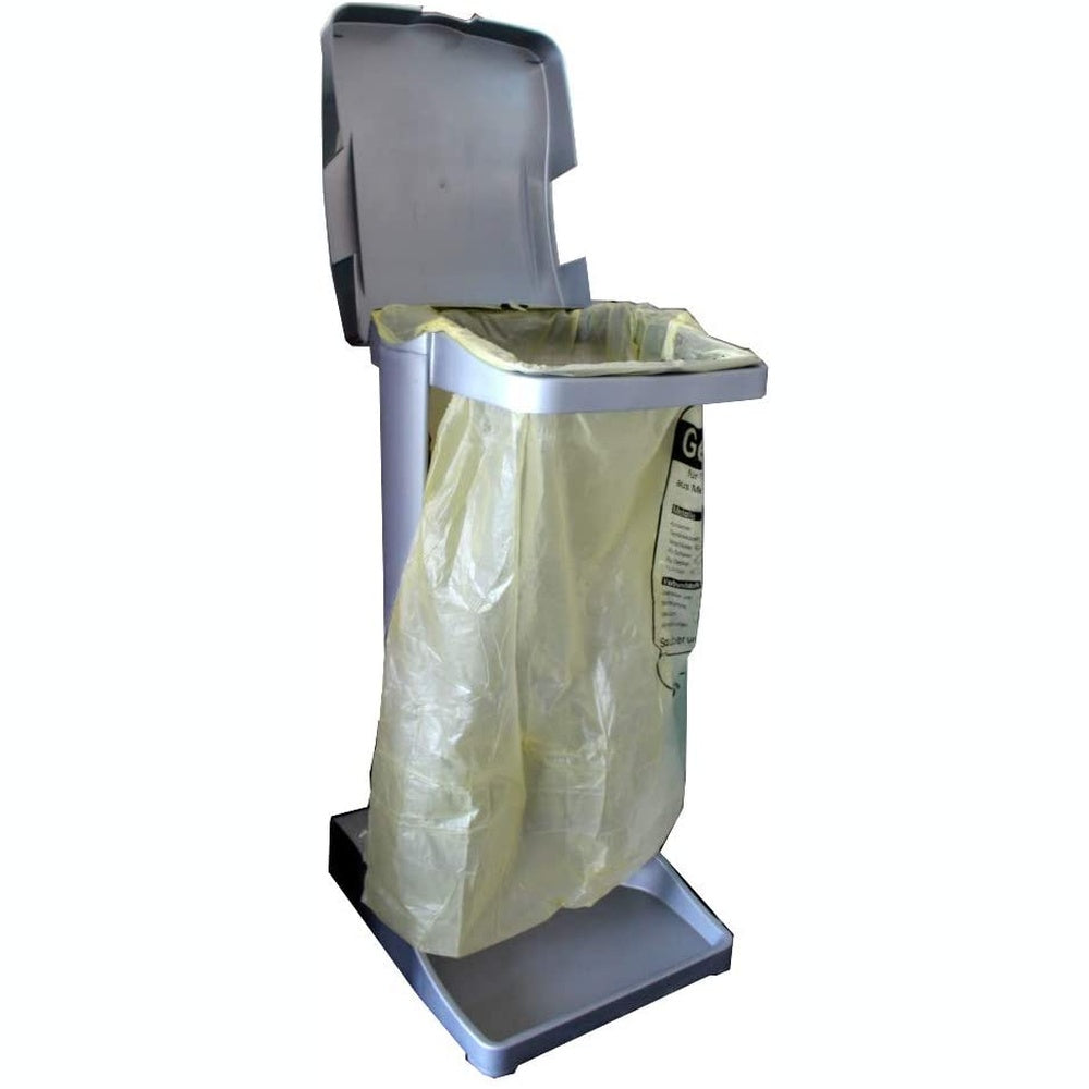 Papelera Vertical Soporte Para Bolsas De Basura Con Compartimento De Almacenaje, 60-120 L, Ole, Plateado_4