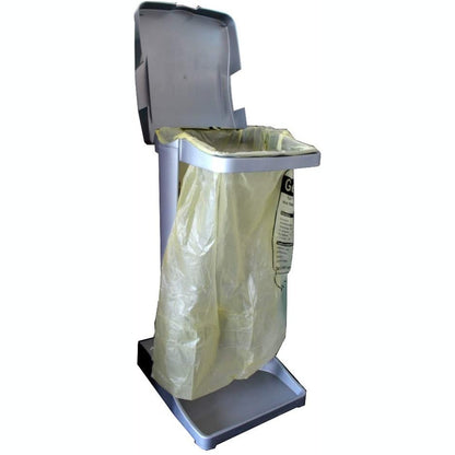 Papelera Vertical Soporte Para Bolsas De Basura Con Compartimento De Almacenaje, 60-120 L, Ole, Plateado_4