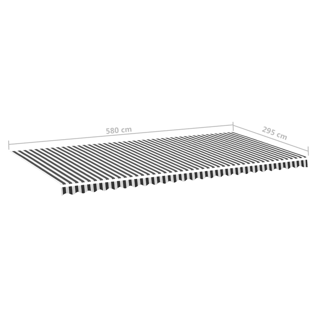 Tela De Repuesto Para Toldo Gris Antracita Y Blanco 6x3 M Poliéster_5