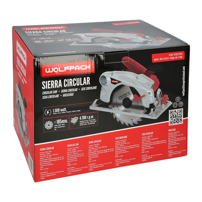 Sierra Circular 1300 Watt. Con Laser Disco 185 Mm. 4.700 Rpm Corte Inglete Regulador De Profundidad. Ingletadora, Sierra Madera