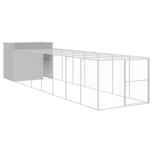 Vidaxl Caseta Perros Corral Acero Galvanizado Gris Claro 214x865x181cm_0