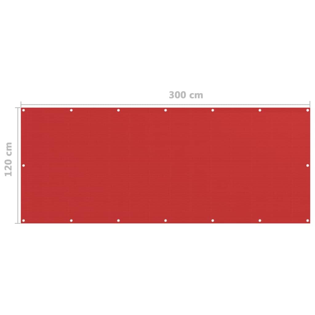 Vidaxl Toldo Para Balcón Hdpe Rojo 120x300 Cm_4