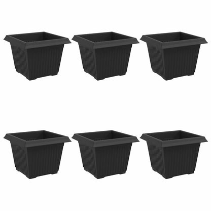 Maceta Cuadrada Para Flores 6 Pcs Negro 23 X 23 X 17,5 Cm_0