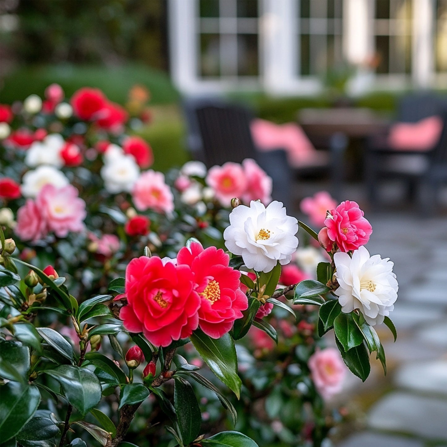 Rosa Japonesa - 3 Pzs - Camellia Japonica - Altura 25-40cm - ⌀9cm