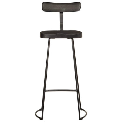 Taburetes De Barra 2 Uds Negro 49x43x103 Cm Madera Maciza Mango_0