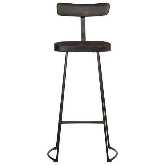 Taburetes De Barra 2 Uds Negro 49x43x103 Cm Madera Maciza Mango_0
