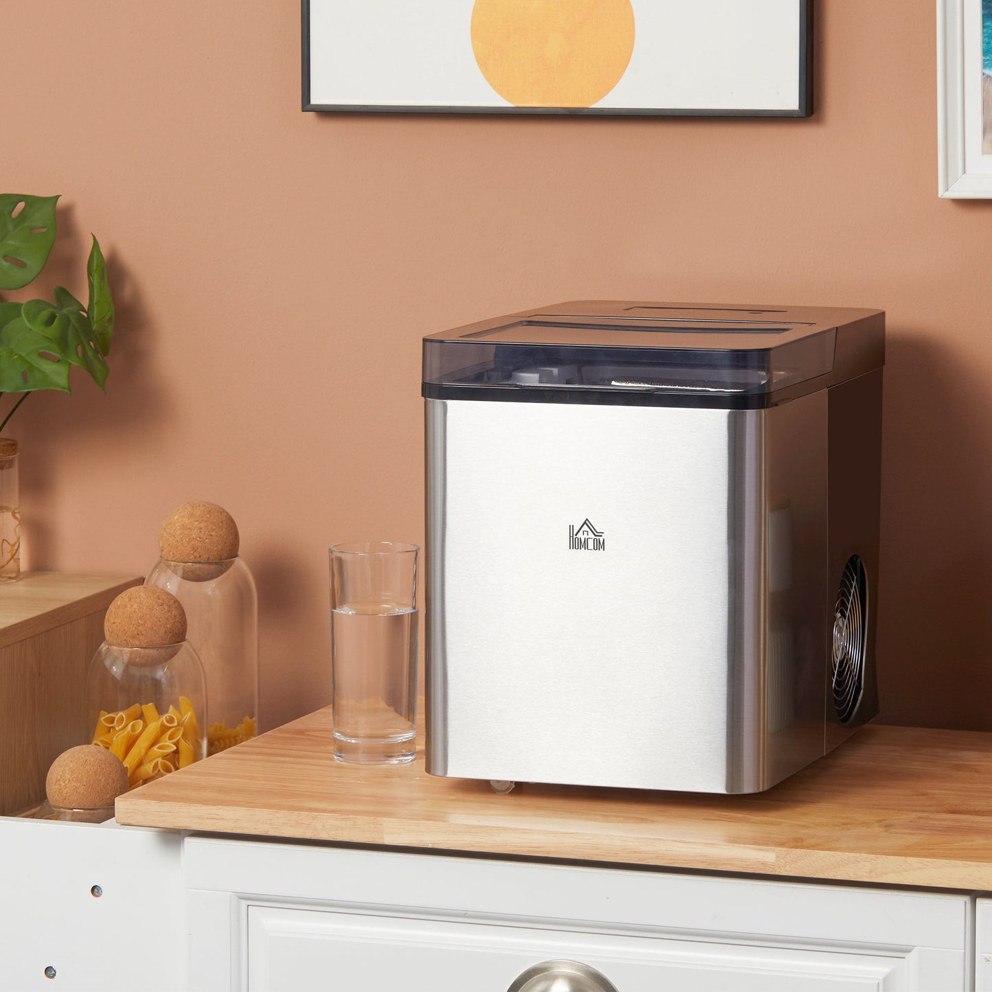 Homcom Máquina De Hielo 15 Kg/24h 9 Cubitos De Hielo En 6-12 Minutos Negro_1