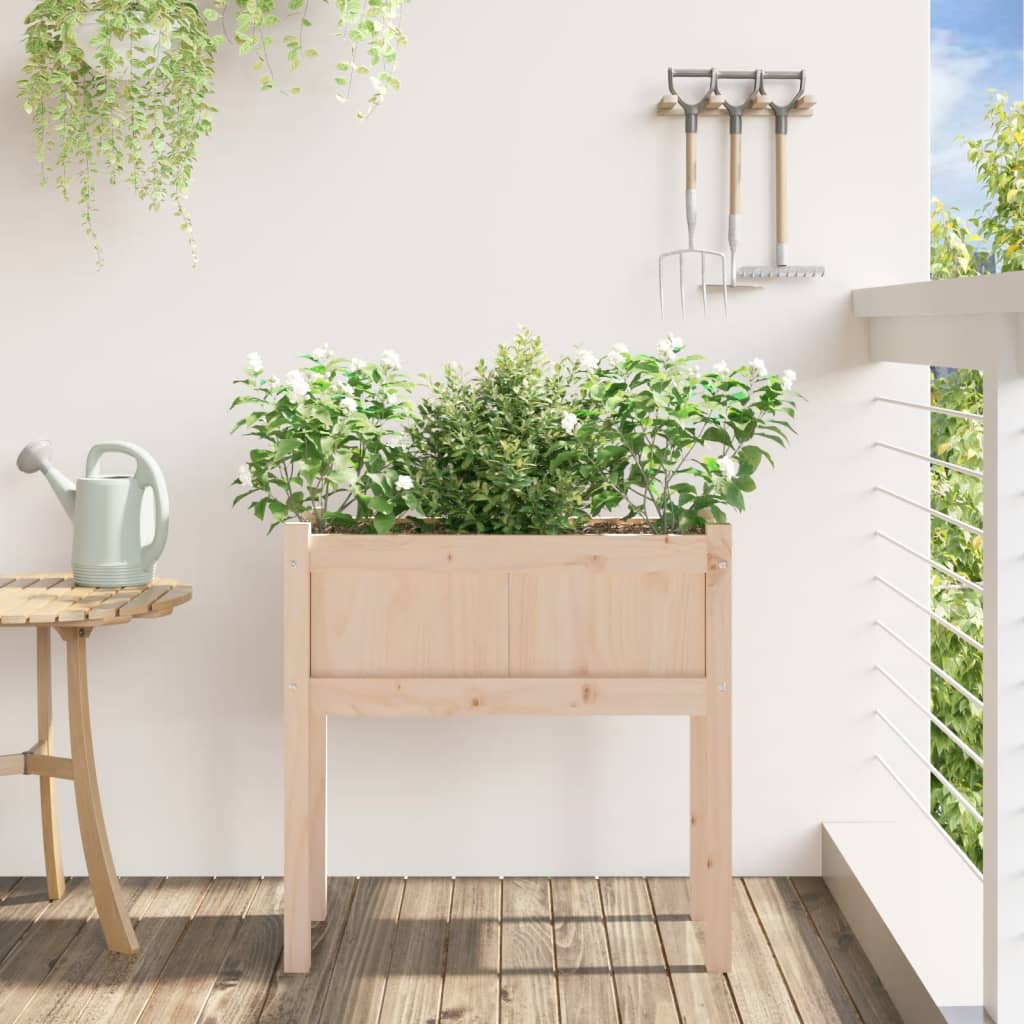 Jardinera Con Patas Madera Maciza De Pino 70x31x70 Cm_2