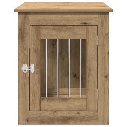 Jaula Para Perros Madera Ingeniería Roble Artesanal 55x75x65 Cm_4