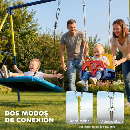 Aiyaplay Estructura De Columpio Infantil Metálica Para 2 Columpios 150 Kg Azul_5