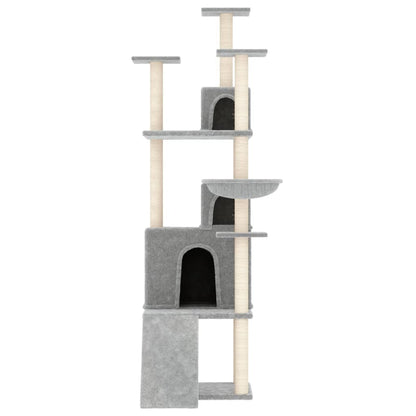 Rascador Para Gatos Con Postes De Sisal Gris Claro 175 Cm_2