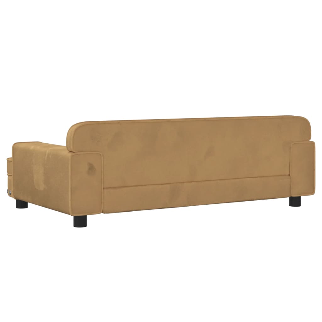 Cama Para Perros De Terciopelo Marrón 90x53x30 Cm / Vetonek_0