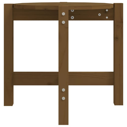 Mesa De Centro De Madera Maciza De Pino Marrón Miel Ø52,5x45 Cm_4