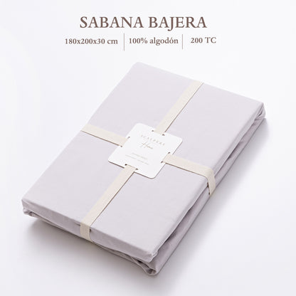 Sábana Bajera 365 180x200+30cm 100% Algodón 200tc Gris Claro Scalpers Home