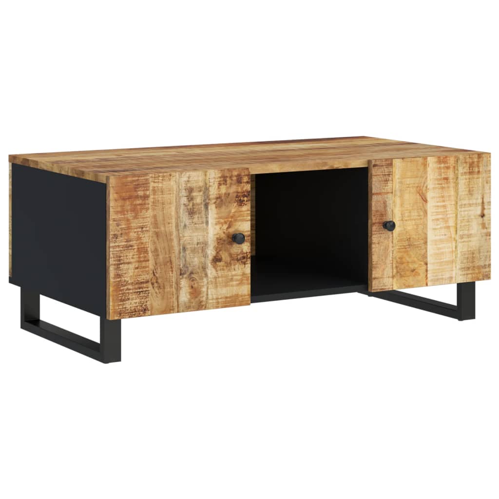 Mesa De Centro Madera Maciza Mango Y Contrachapada 100x54x40 Cm_0