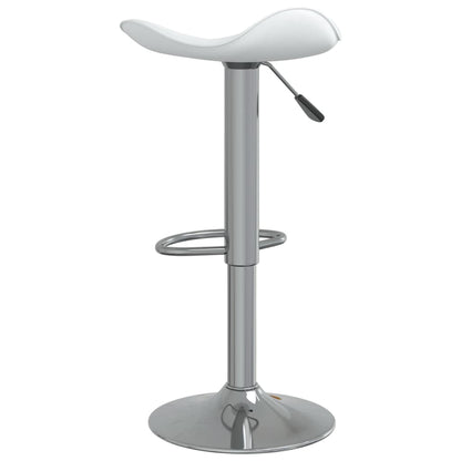 Taburete De Cocina De Acero Cromado Y Cuero Artificial Blanco_3