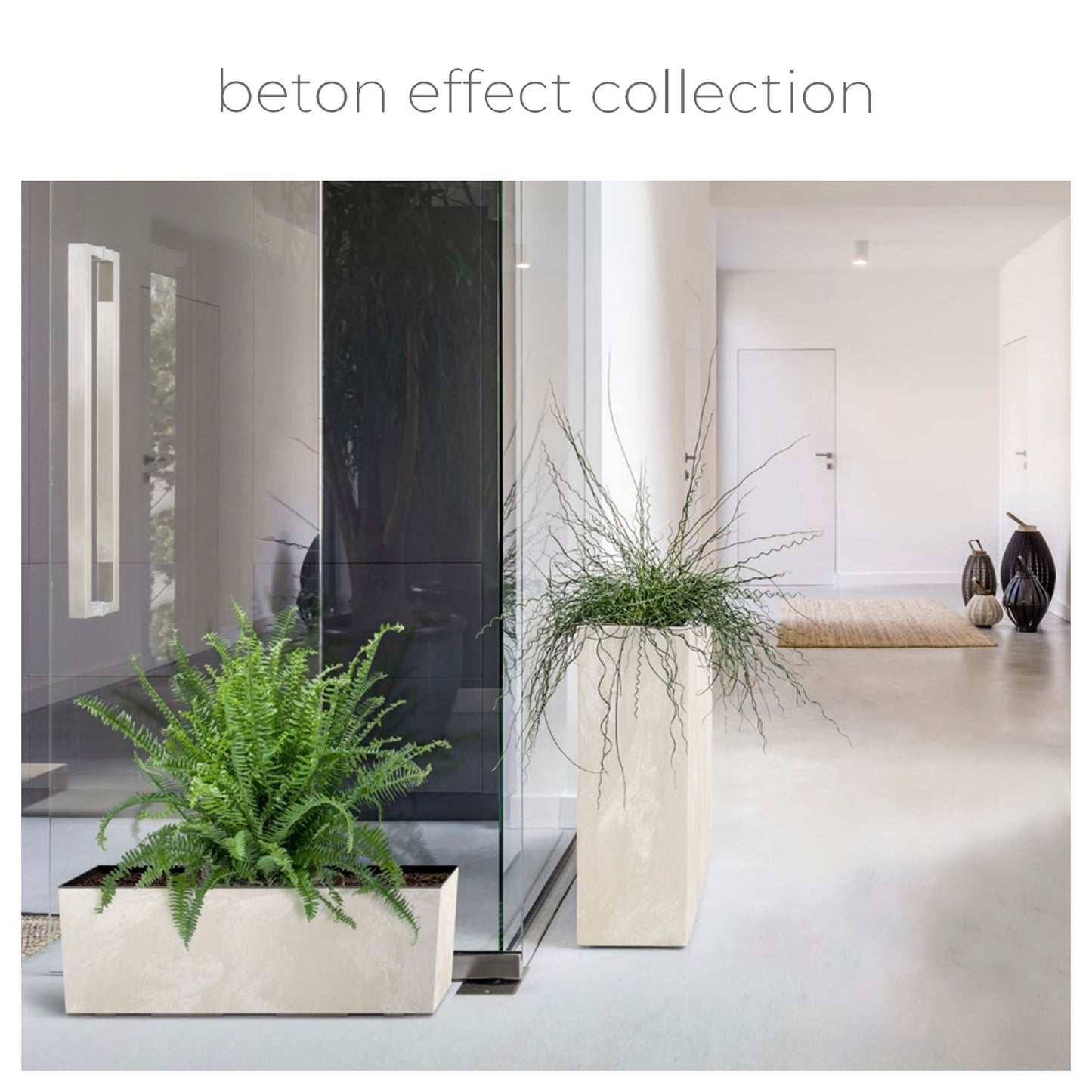 Maceta Urbi Square Beton Effect 2l., Dimensiones (mm) 126x126x200, Color Marengo