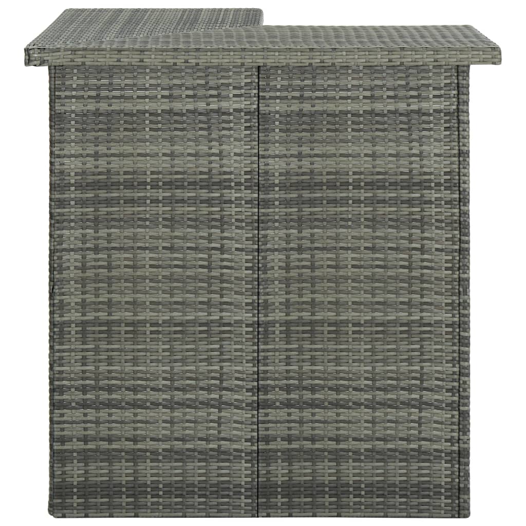 Mesa Alta De Bar De Esquina Ratán Sintético Gris 100x50x105 Cm_0