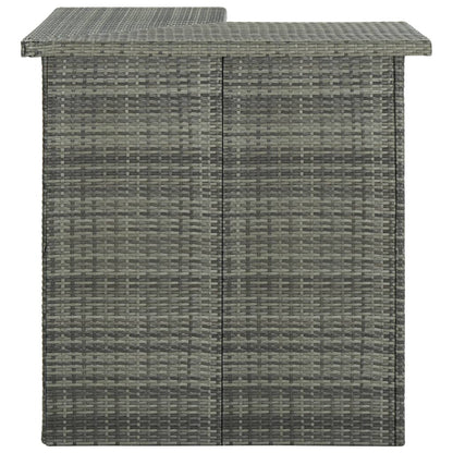 Mesa Alta De Bar De Esquina Ratán Sintético Gris 100x50x105 Cm_0