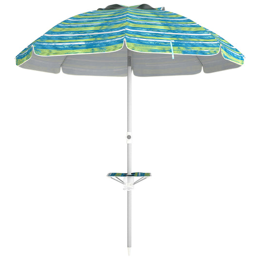 Outsunny Sombrilla De Playa Ø190x215 Cm Con Altura Ajustable Multicolor_0